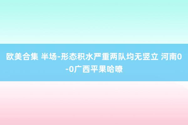 欧美合集 半场-形态积水严重两队均无竖立 河南0-0广西平果哈嘹