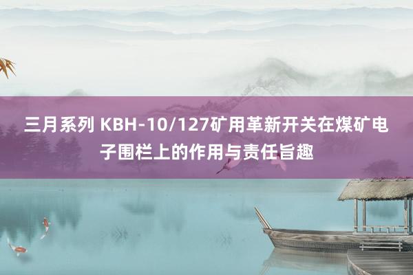 三月系列 KBH-10/127矿用革新开关在煤矿电子围栏上的作用与责任旨趣