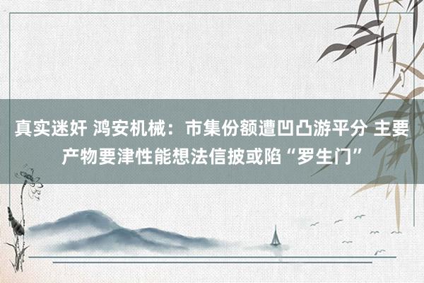 真实迷奸 鸿安机械：市集份额遭凹凸游平分 主要产物要津性能想法信披或陷“罗生门”