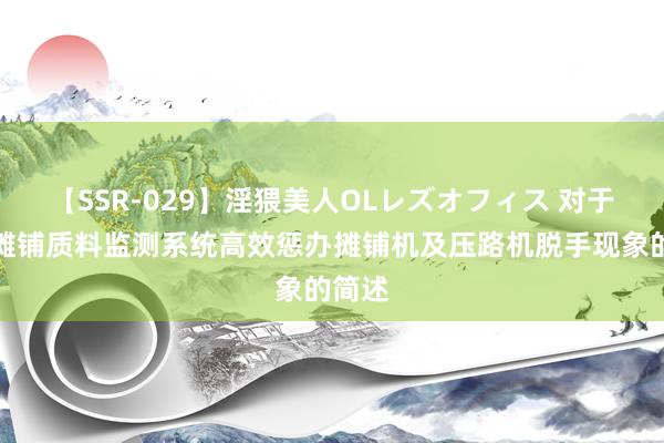 【SSR-029】淫猥美人OLレズオフィス 对于路面摊铺质料监测系统高效惩办摊铺机及压路机脱手现象的简述