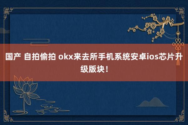 国产 自拍偷拍 okx来去所手机系统安卓ios芯片升级版块！