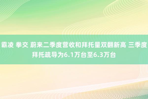 霸凌 拳交 蔚来二季度营收和拜托量双翻新高 三季度拜托疏导为6.1万台至6.3万台